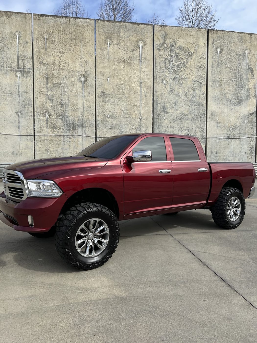 Red pickup truck