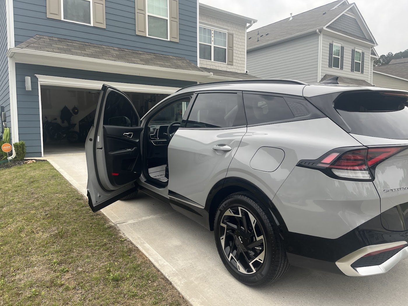 SUV with doors open for interior detail